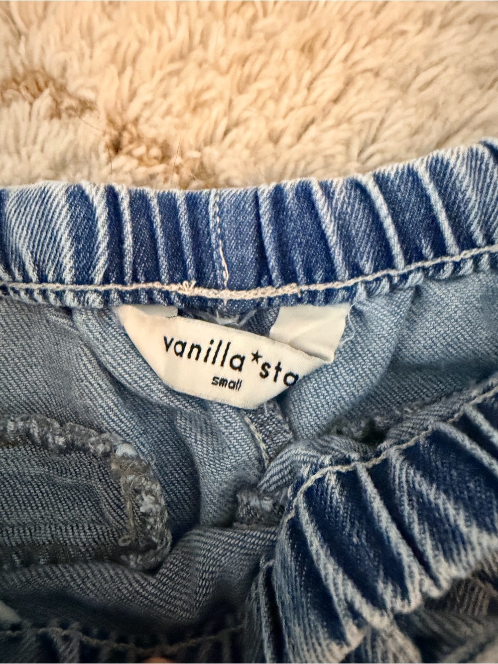 Light Blue Drawstring Jeans - Picture 3 of 4